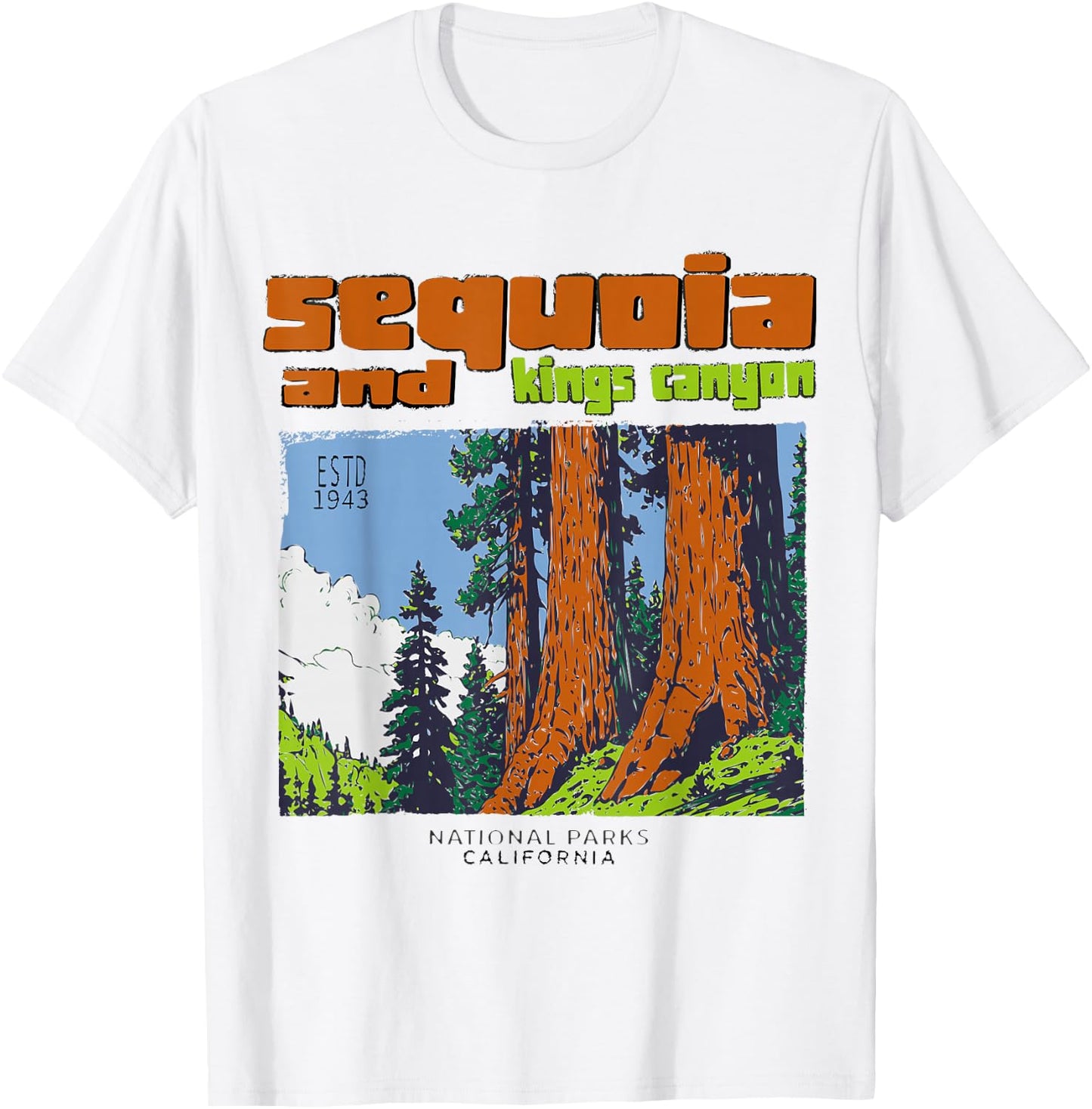 Sequoia Kings Canyon National Parks Vintage T-Shirt - T-Shirt | White