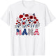 Groovy Nana 4th of July Patriotic Floral Women Mother's Day T-Shirt - T-Shirt | White