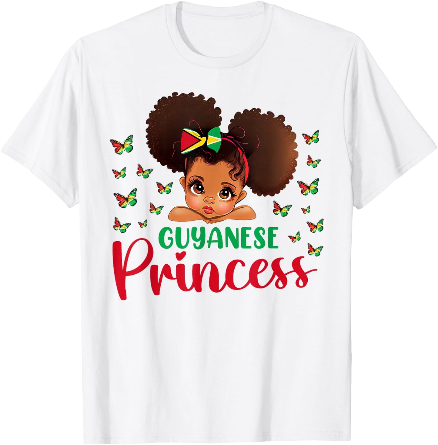 Guyanese Princess Guyana for Black Girls Kids T-Shirt - T-Shirt | White