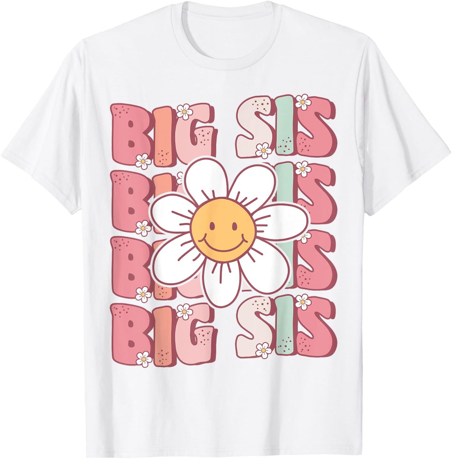 Groovy Big Sis Matching Family Birthday Party Daisy Flower T-Shirt - T-Shirt | White