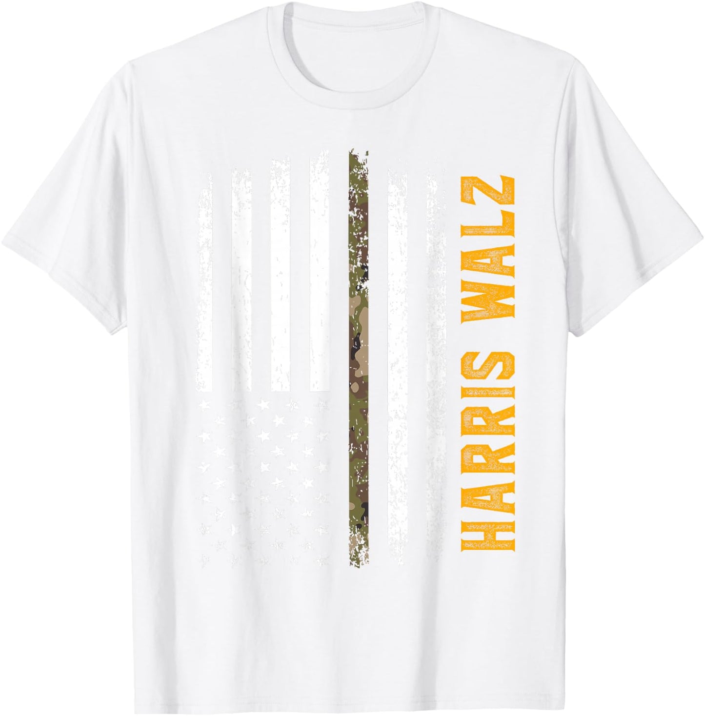 Harris Walz 2024 Presidential Election Kamala Camo Flag T-Shirt - T-Shirt | White