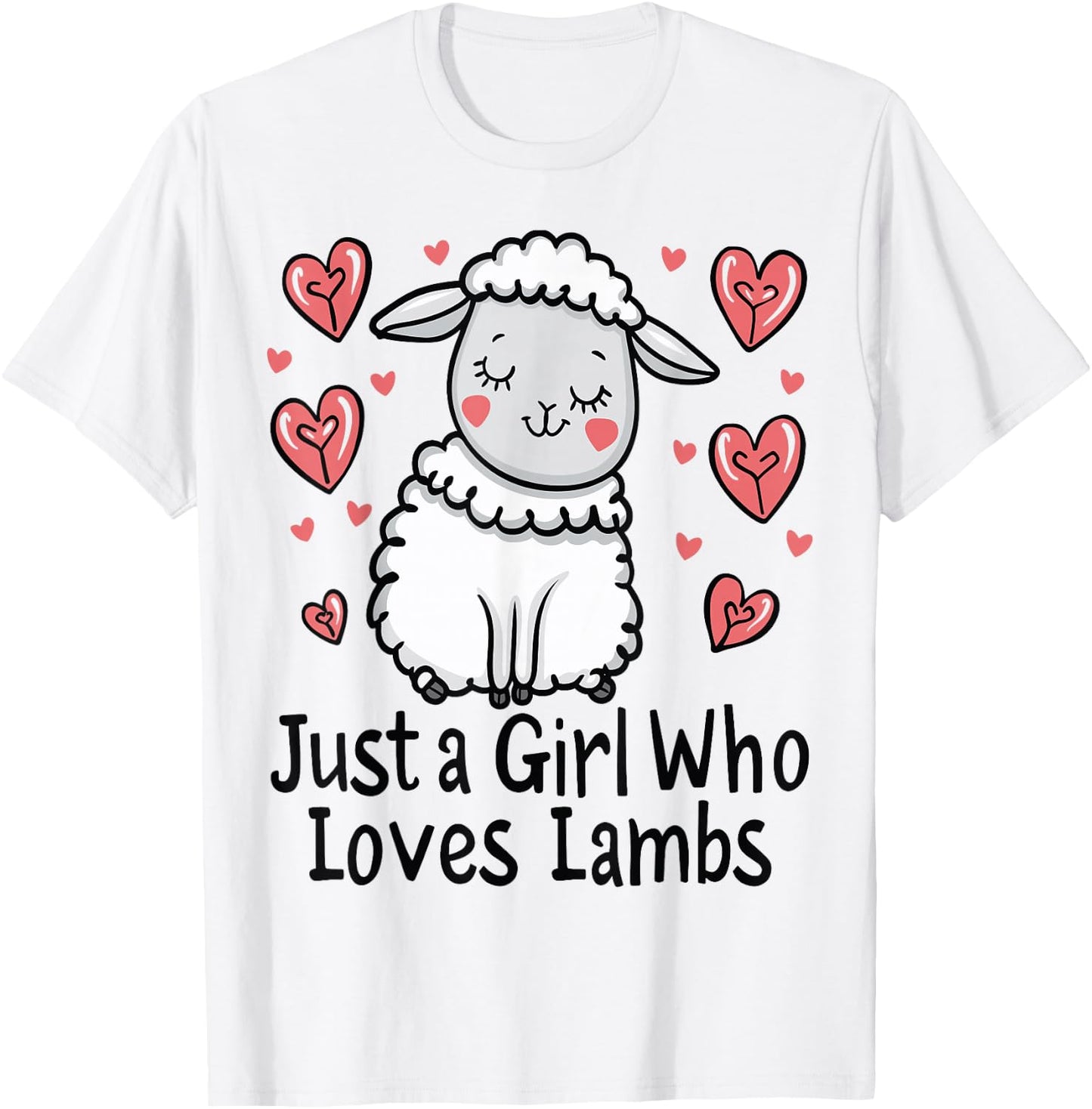 Funny Lamb Lovers Gift Just A Girl Who Loves Lambs T-Shirt - T-Shirt | White