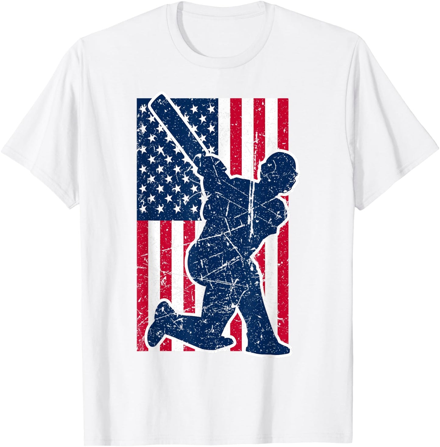 USA Cricket Cricketer America Flag Cricketers India Pakistan T-Shirt - T-Shirt | White