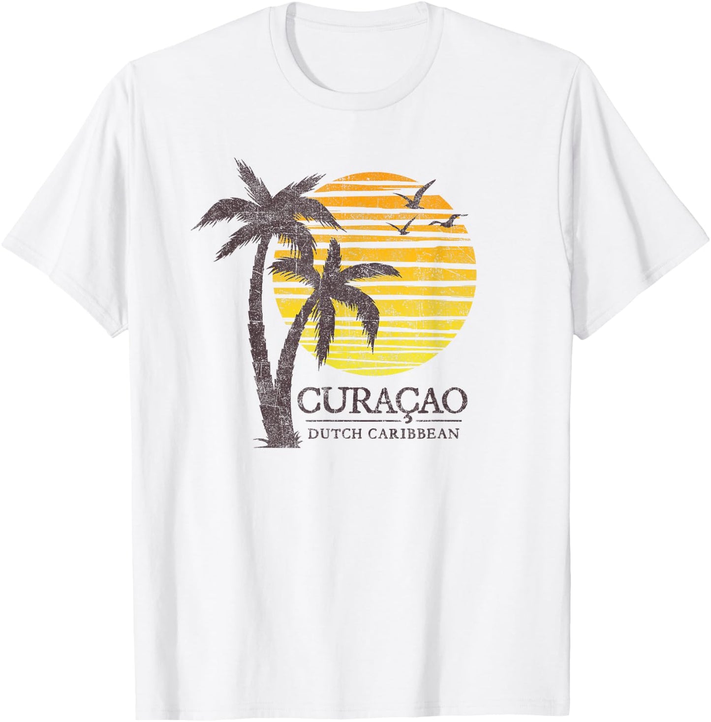 Curacao Dutch Antilles Beach Sunset Souvenir T-Shirt - T-Shirt | White