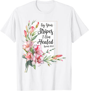 Freesia Flower Bible Verse Watercolor Floral Christian T-Shirt - T-Shirt | White