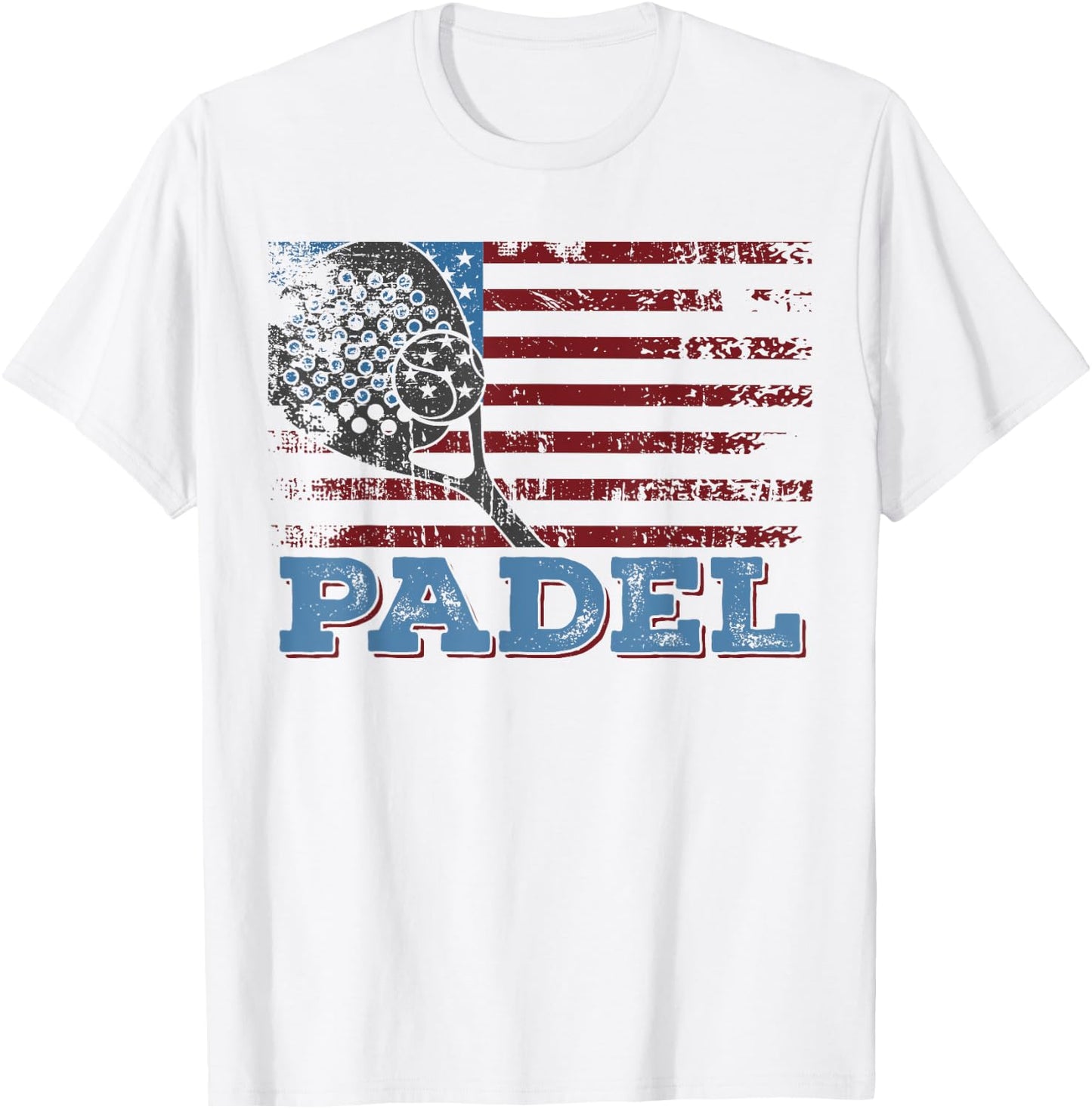 Padel American Flag Paddle Lovers for Patriotic Padel Player Kids Men T-Shirt - T-Shirt | White