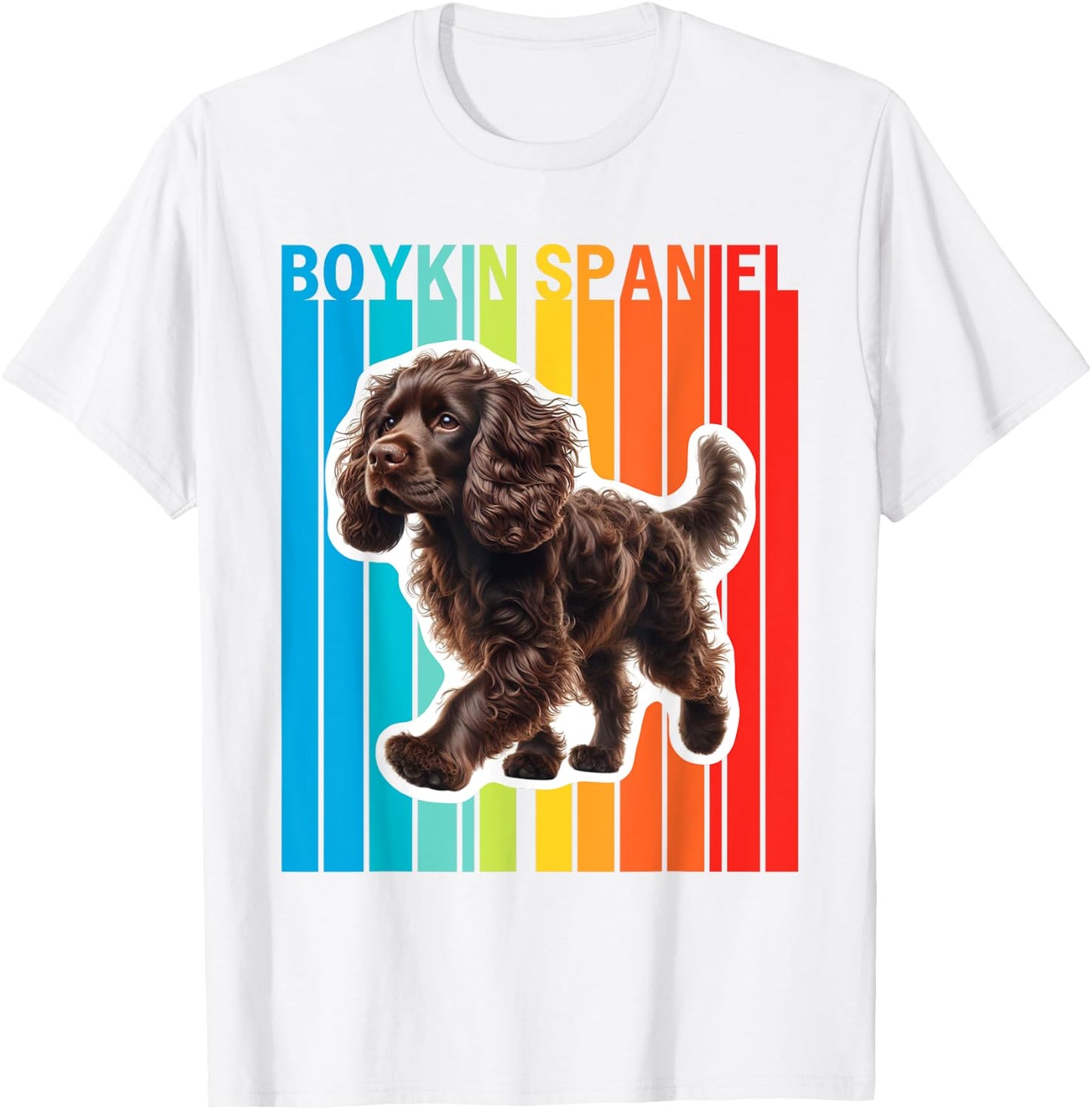 Colorful Boykin Spaniel T-Shirt - T-Shirt | White