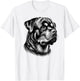 Proud Rottweiler Head in Realistic Drawing Style T-Shirt - T-Shirt | White