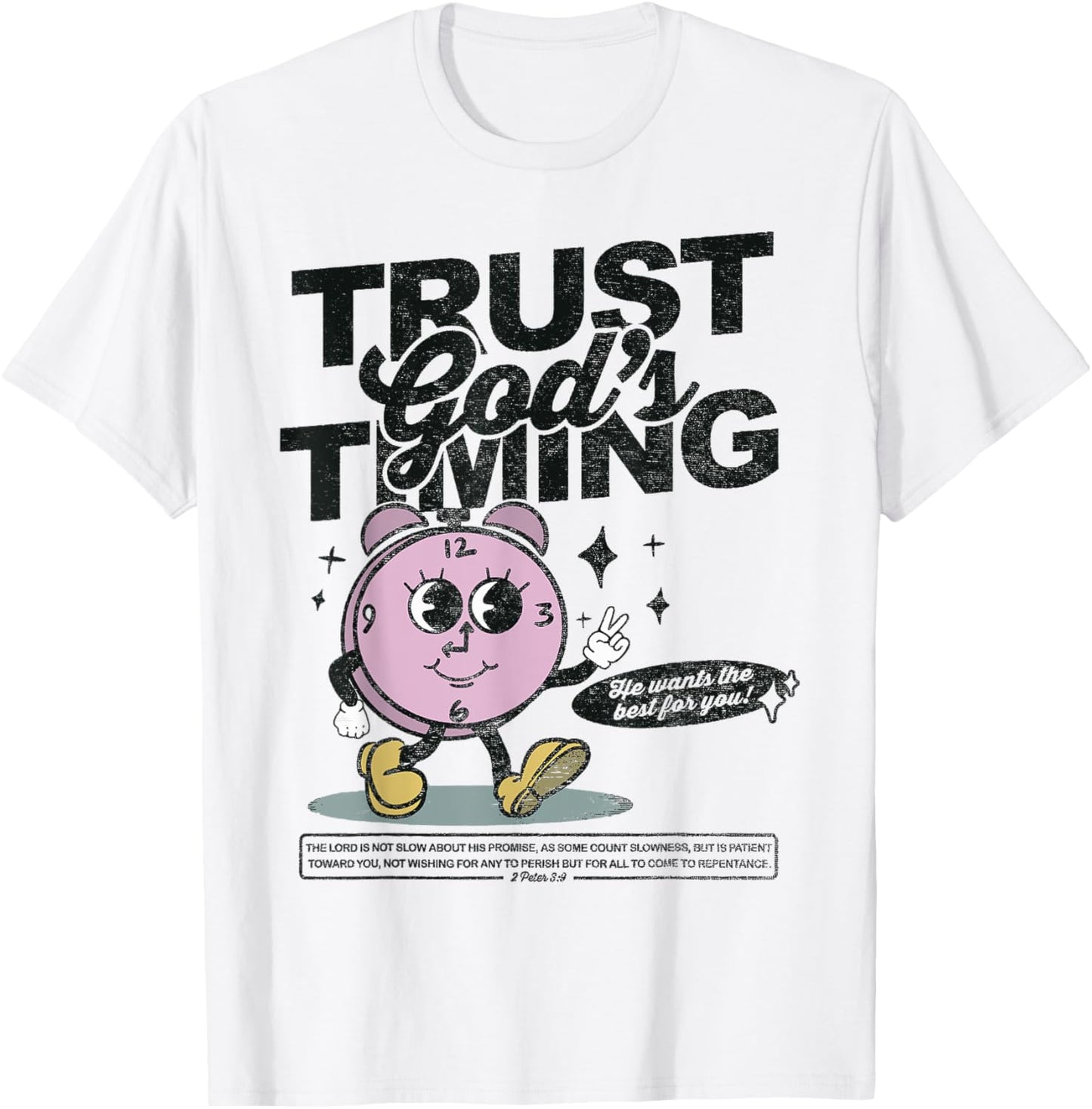 Trust God's Timing Women Christian Religious Women Men T-Shirt - T-Shirt | White