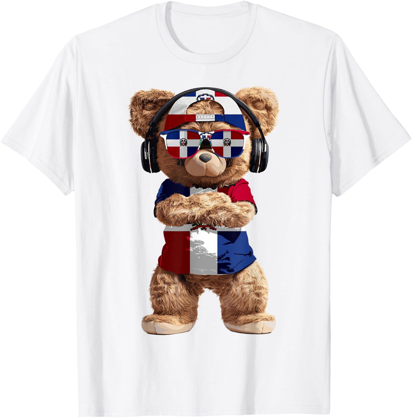 Dominican Republic Flag Souvenirs Bear Products Dominican T-Shirt - T-Shirt | White