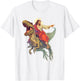 Jesus on Dinosaur | Funny Meme Oddly Specific Weird Ironic T-Shirt - T-Shirt | White