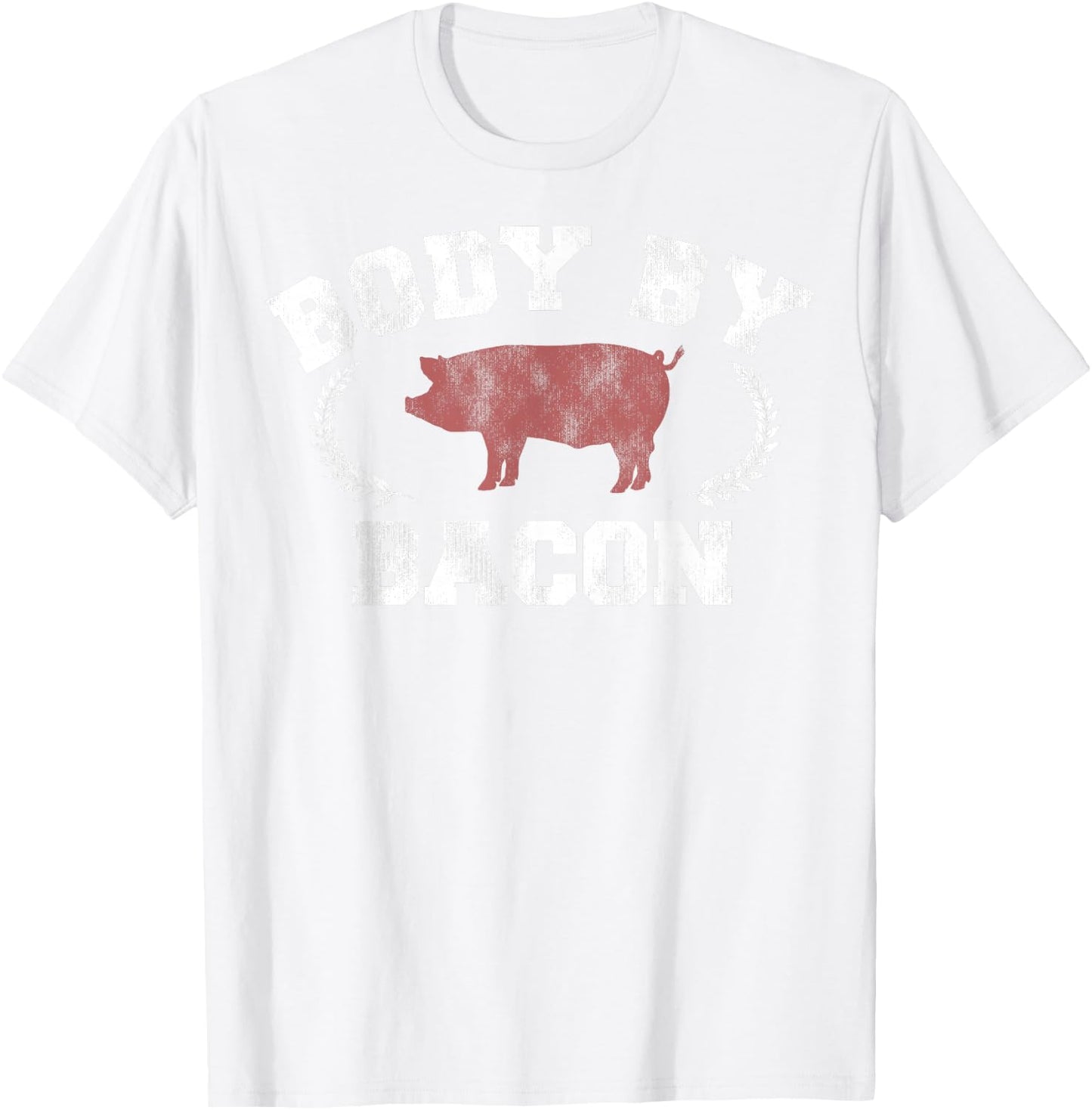 Body By Bacon Pig Vintage Collegiate T-Shirt - T-Shirt | White