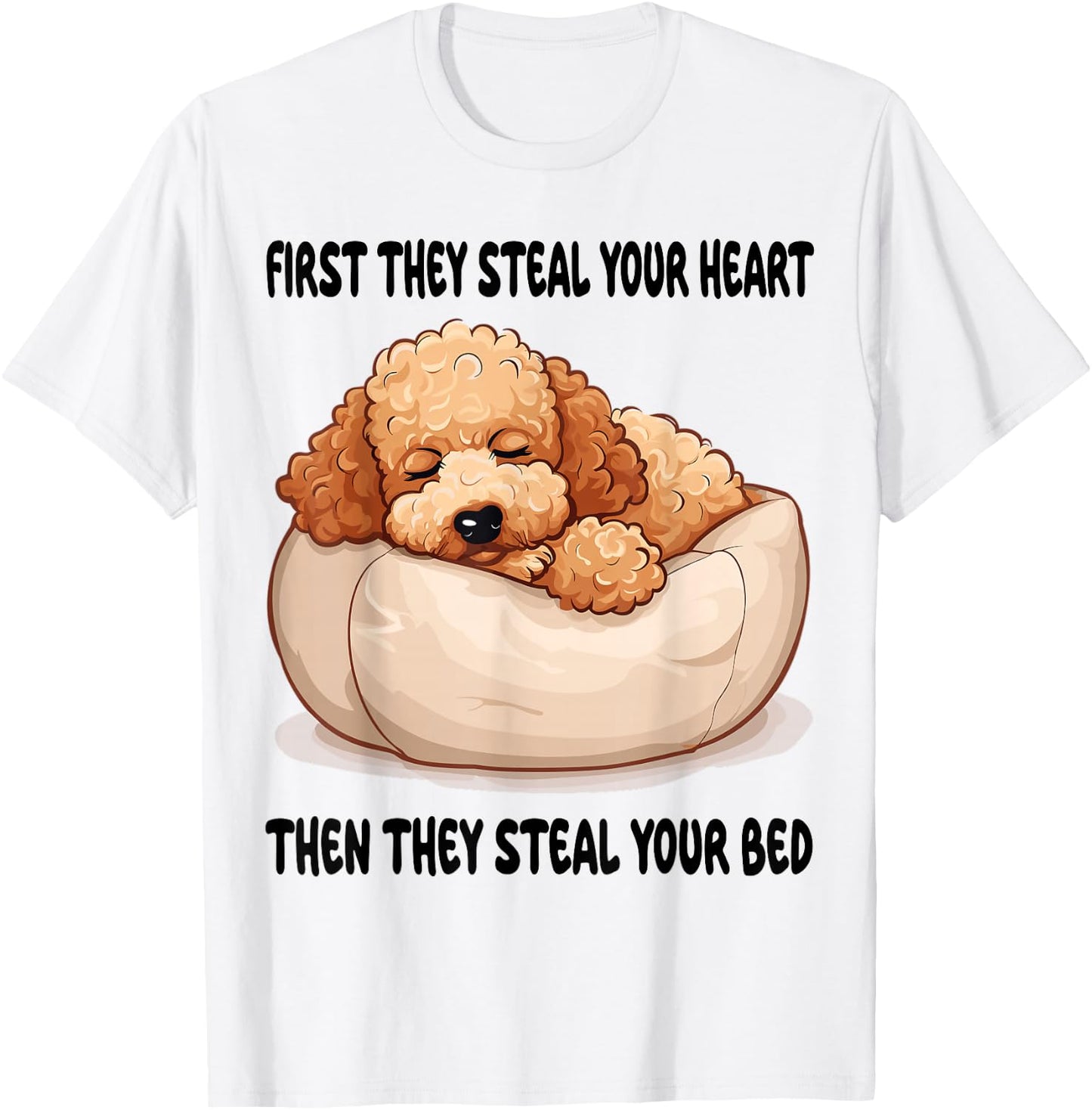 Toy-Poodle Sleeping Pajamas Nightgown T-Shirt - T-Shirt | White