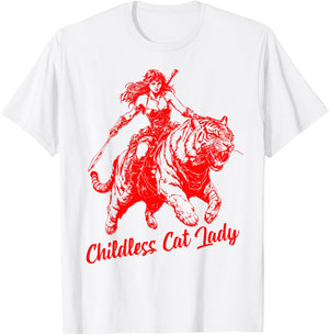 Childless Cat Lady Kamala Harris President 2024 Women Kamala T-Shirt - T-Shirt | White
