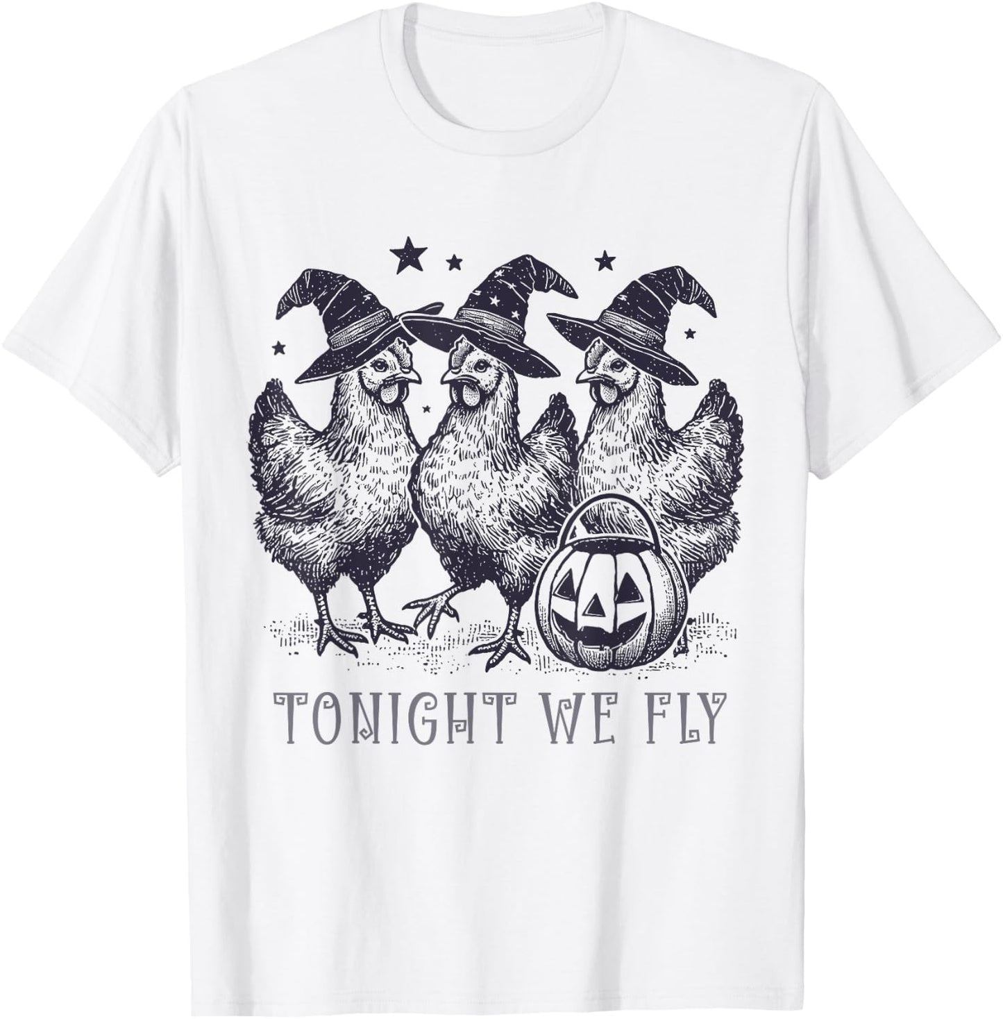 Tonight We Fly Funny Chicken Halloween Costume Spooky Season T-Shirt - T-Shirt | White