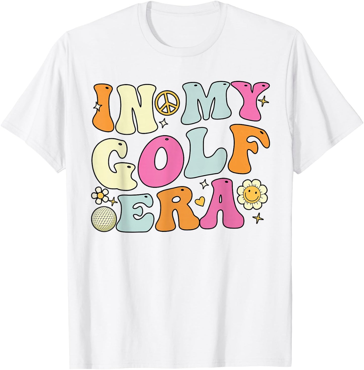 In My Golf Era, Cute Groovy Golf Player T-Shirt - T-Shirt | White