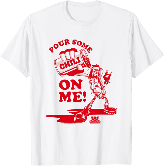 Wienerschnitzel Pour Some Chili On Me! TDO Vintage T-Shirt - T-Shirt | White