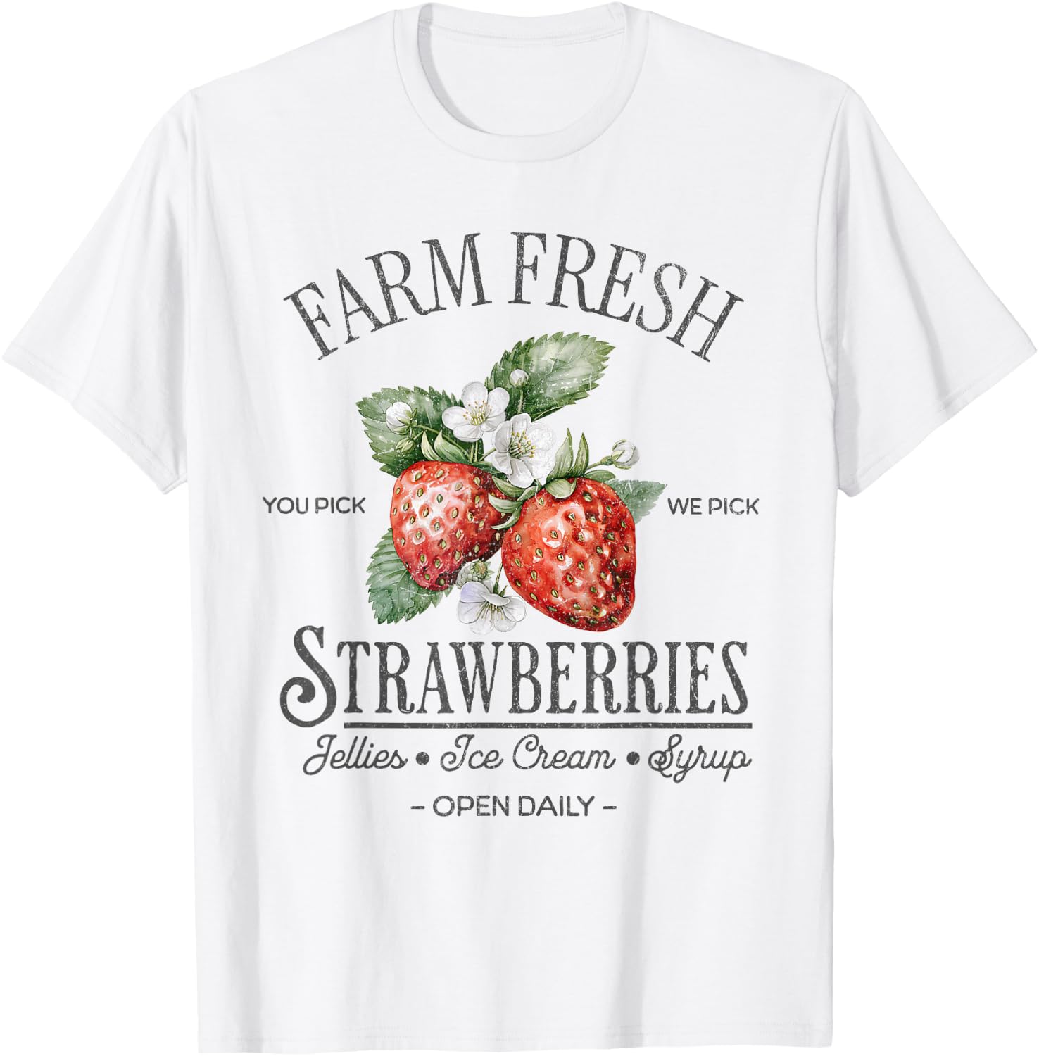 Farm Fresh Strawberries Vintage Strawberry Farmers Farm T-Shirt - T-Shirt | White