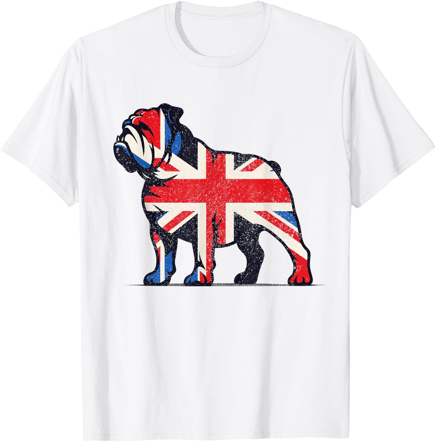 English Bulldog British Union Jack Great Britain Flag Men Women Kids T-Shirt - T-Shirt | White