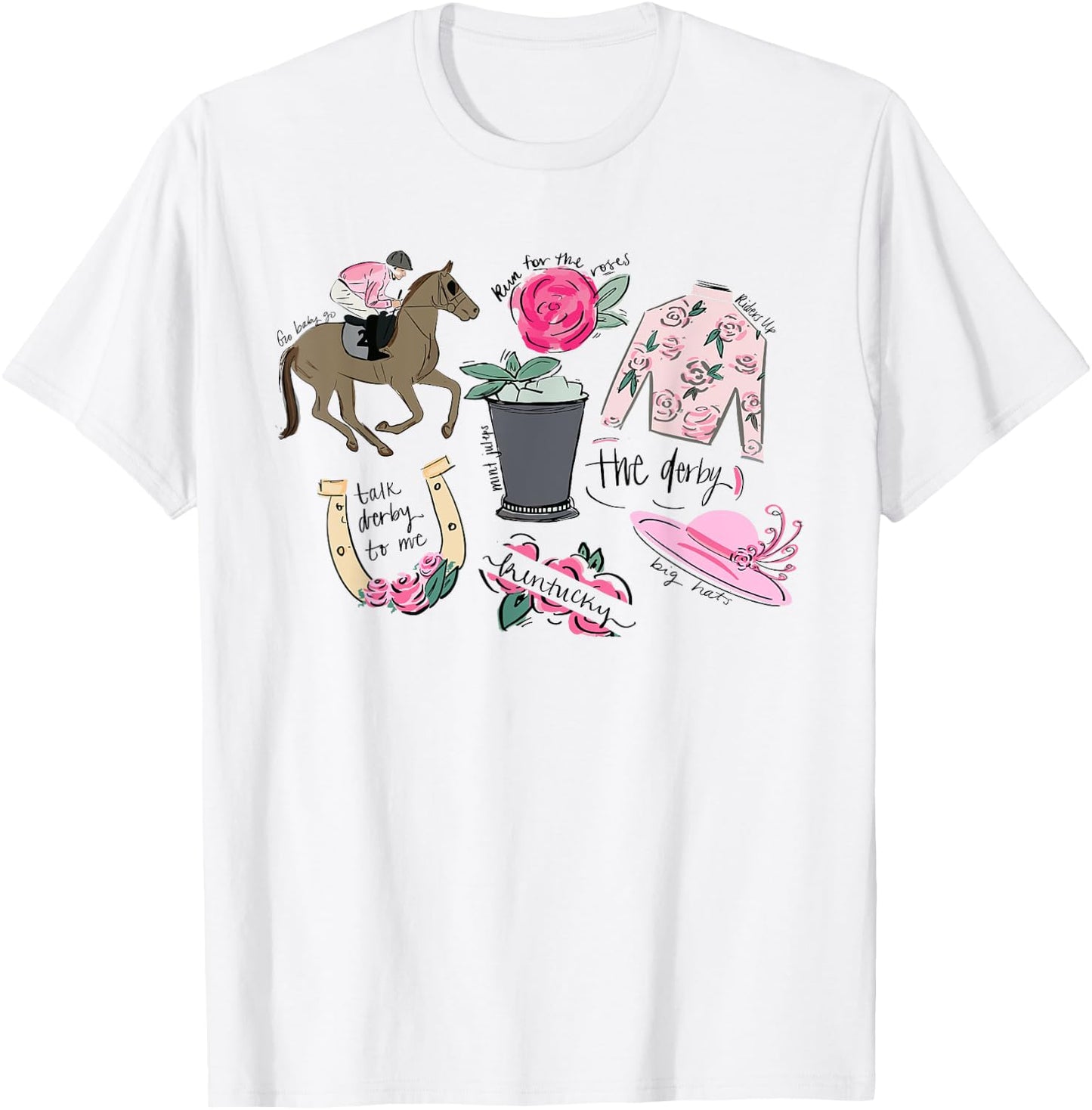 Vibes Go Baby Funny Horse Racing Groovy Race Track T-Shirt - T-Shirt | White