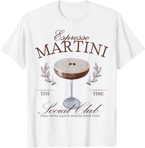 Espresso Martini Social Club Cocktail Bachelorette Design T-Shirt - T-Shirt | White