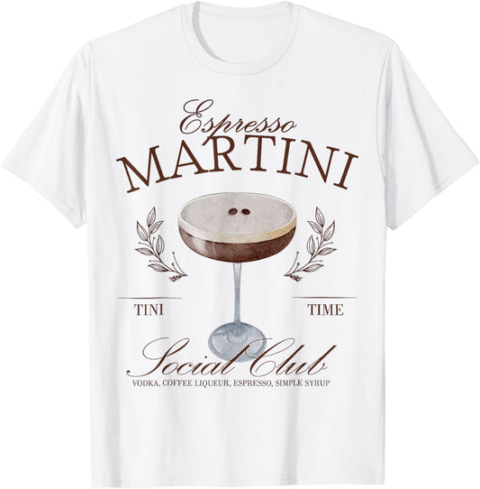 Espresso Martini Social Club Cocktail Bachelorette Design T-Shirt - T-Shirt | White