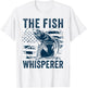 The Fish Whisperer US flag Funny Fishing T-Shirt - T-Shirt | White