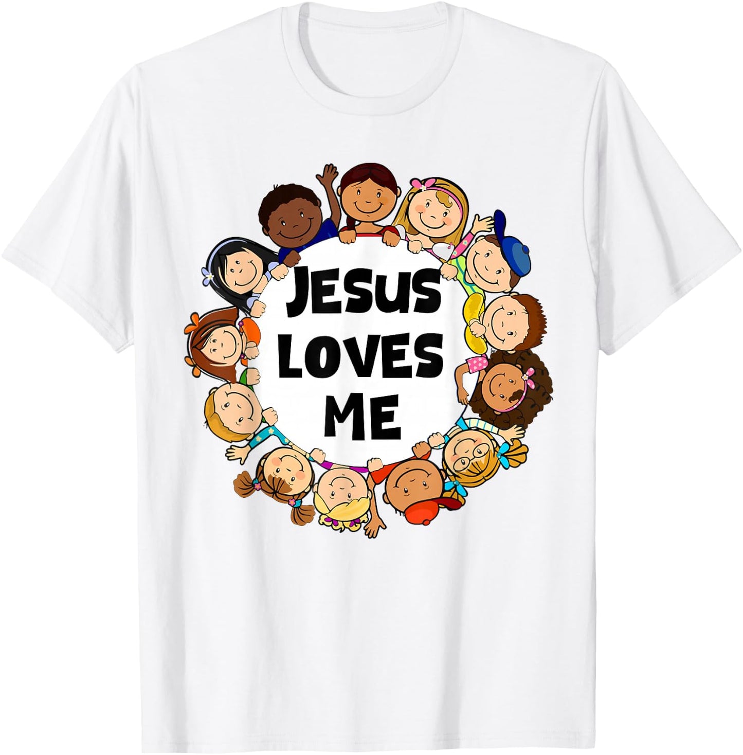 Kids Jesus Loves Me Cute Christian Faith Girl Boy Toddler T-Shirt - T-Shirt | White