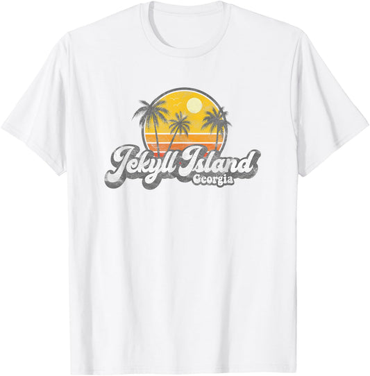 Jekyll Island GA 70's Retro Fishing Boating Beach Surfing Women T-Shirt - T-Shirt | White