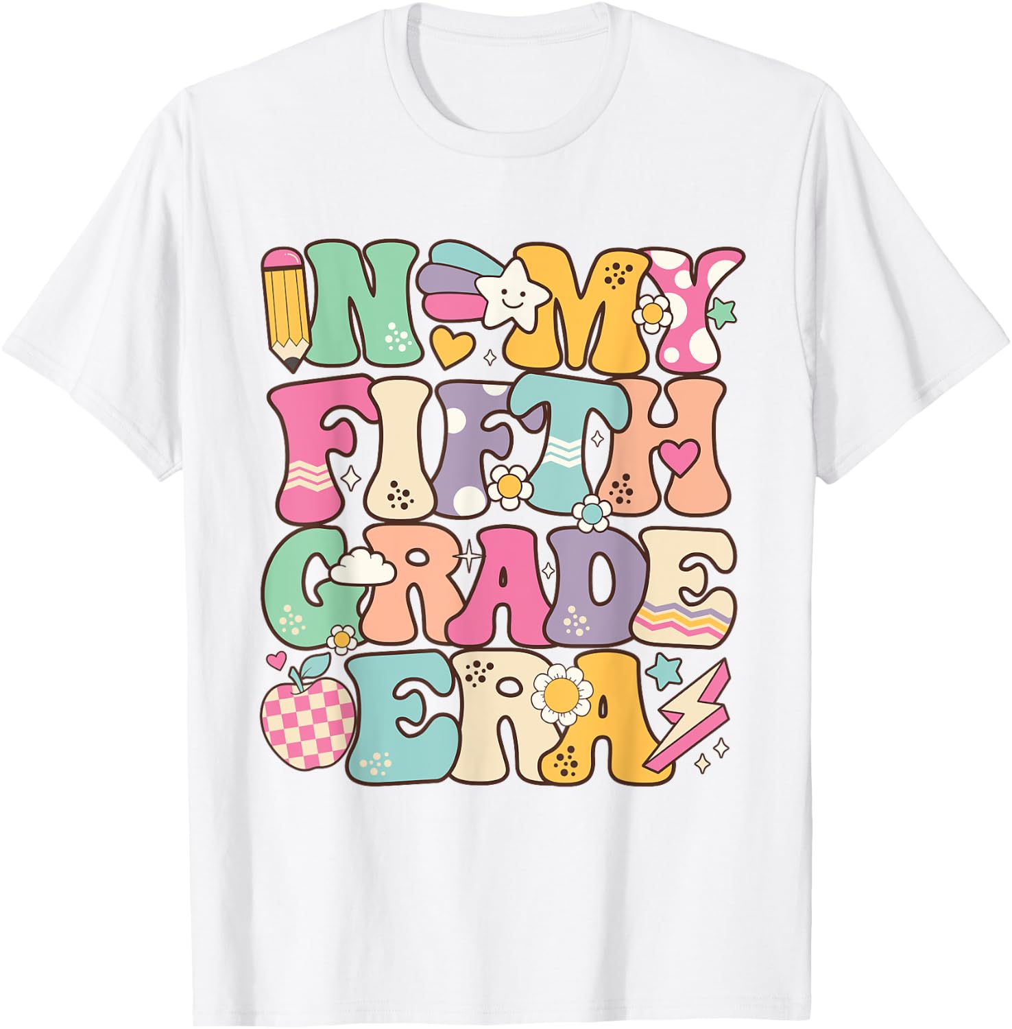 In My Fifth Grade Era Girl Back To School 5th Grade Teacher T-Shirt - T-Shirt | White