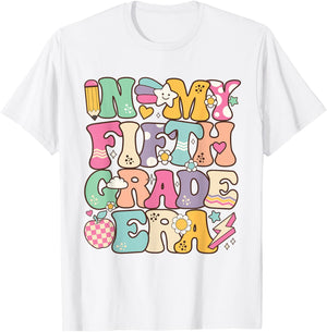 In My Fifth Grade Era Girl Back To School 5th Grade Teacher T-Shirt - T-Shirt | White
