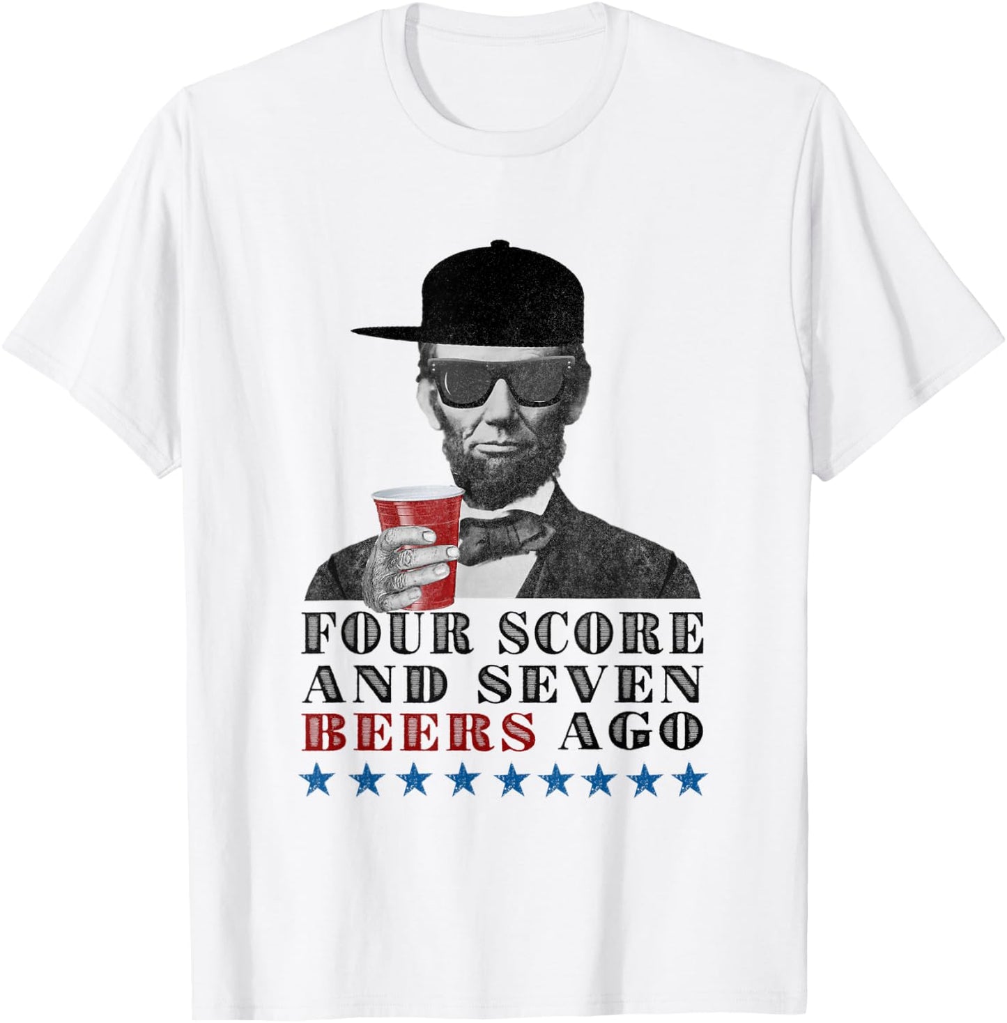 Funny Beer Drinkers Political Party Honest Abe T-Shirt - T-Shirt | White