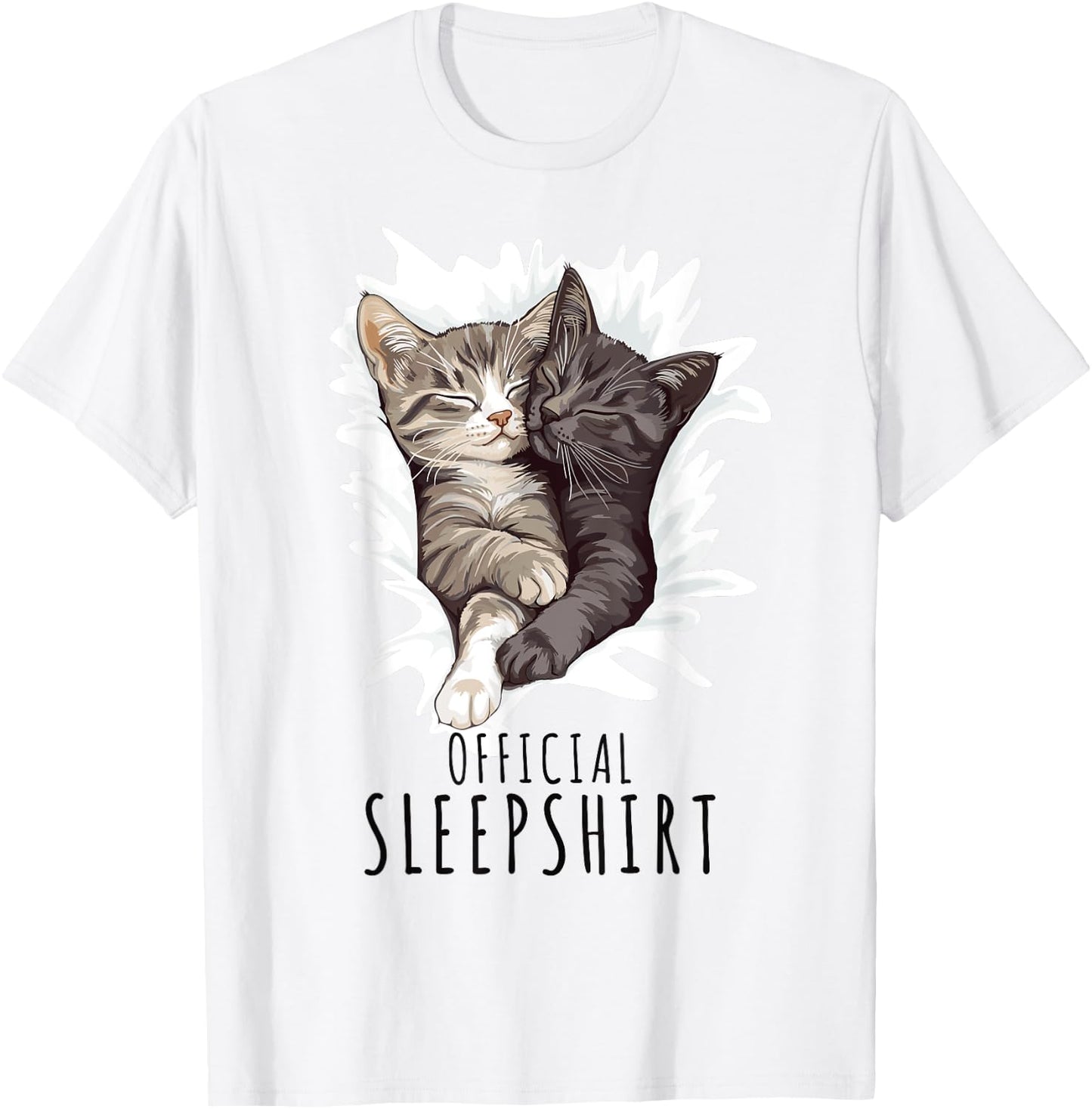 Cuddling Cats Sleepshirt Official Sleepshirt Cats T-Shirt - T-Shirt | White