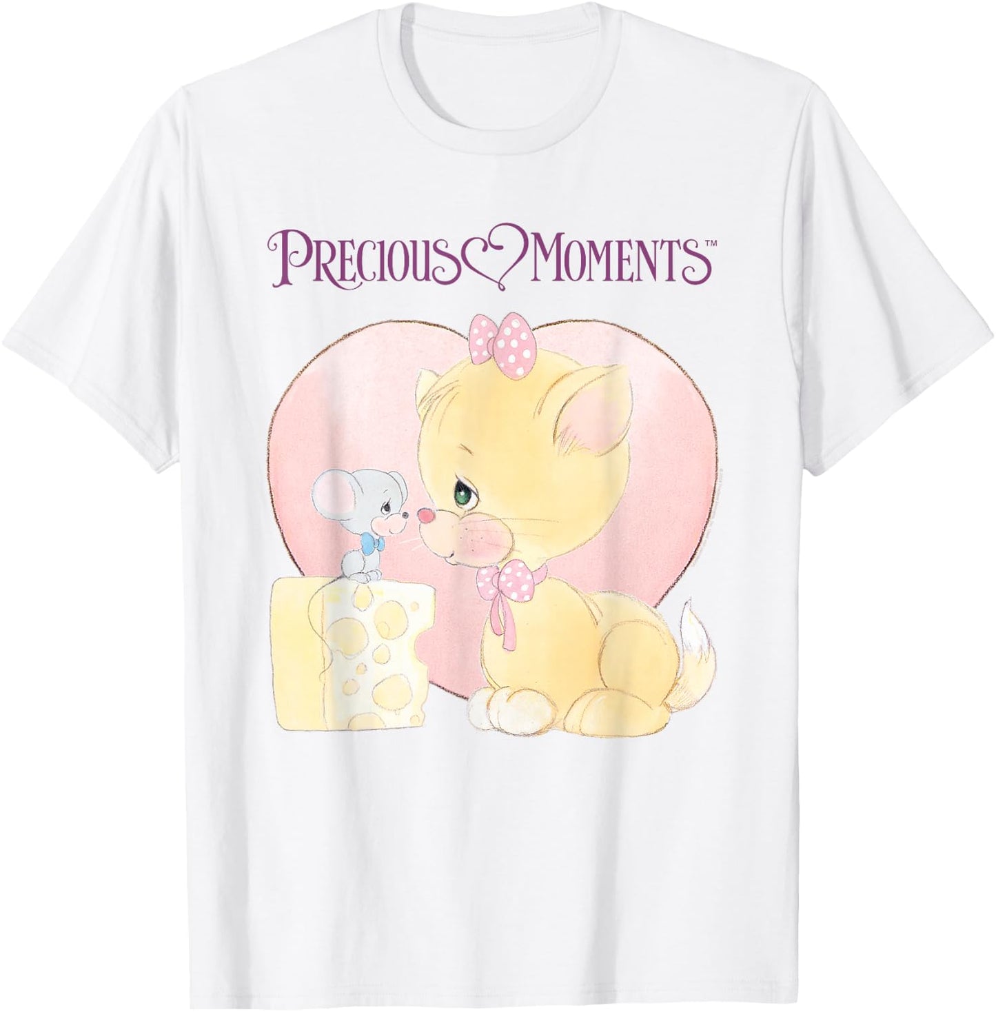 Precious Moments Cat and Mouse with Cheese T-Shirt - T-Shirt | White