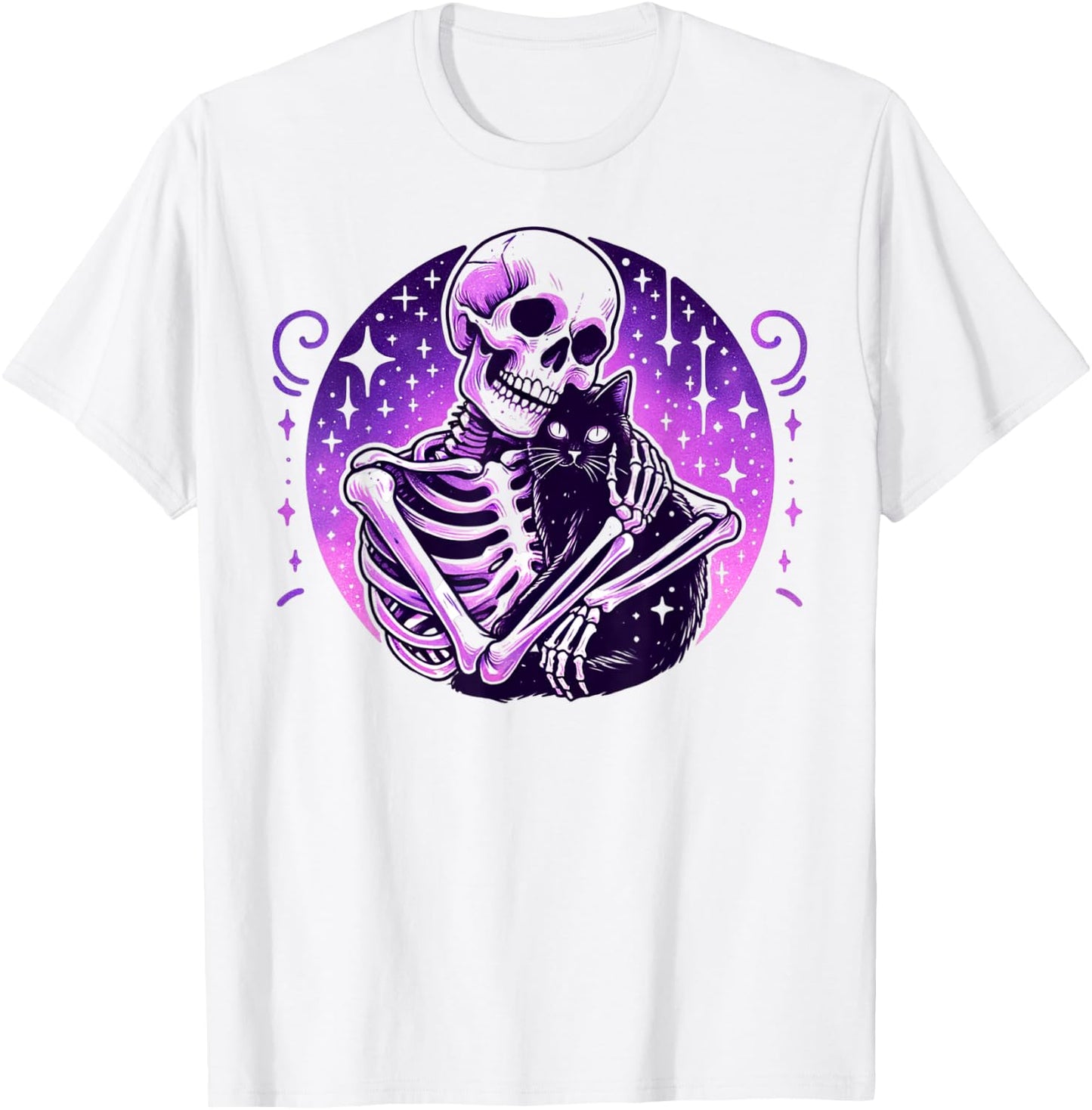 Skeleton Cute Cat Skull Kitty Goth Halloween Women T-Shirt - T-Shirt | White