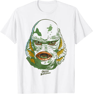 Universal Monsters Creature from the Black Lagoon Big Face T-Shirt - T-Shirt | White