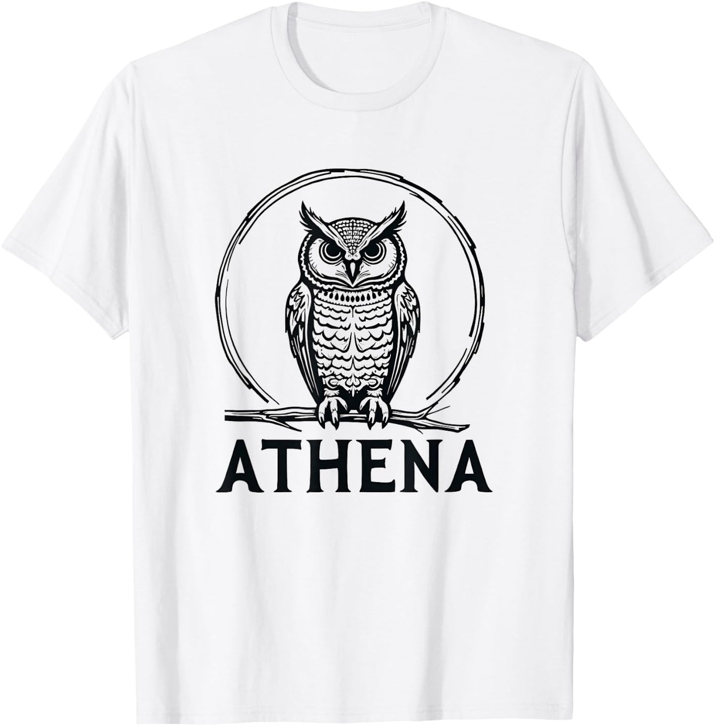 Athena Owl Symbol Greek Goddess Athena T-Shirt - T-Shirt | White
