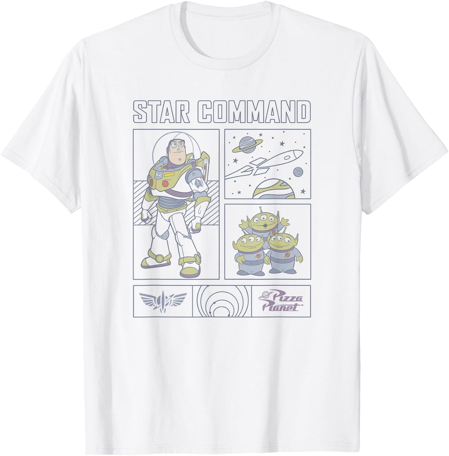 Disney Pixar Toy Story Buzz Lightyear Star Command Comic T-Shirt - T-Shirt | White
