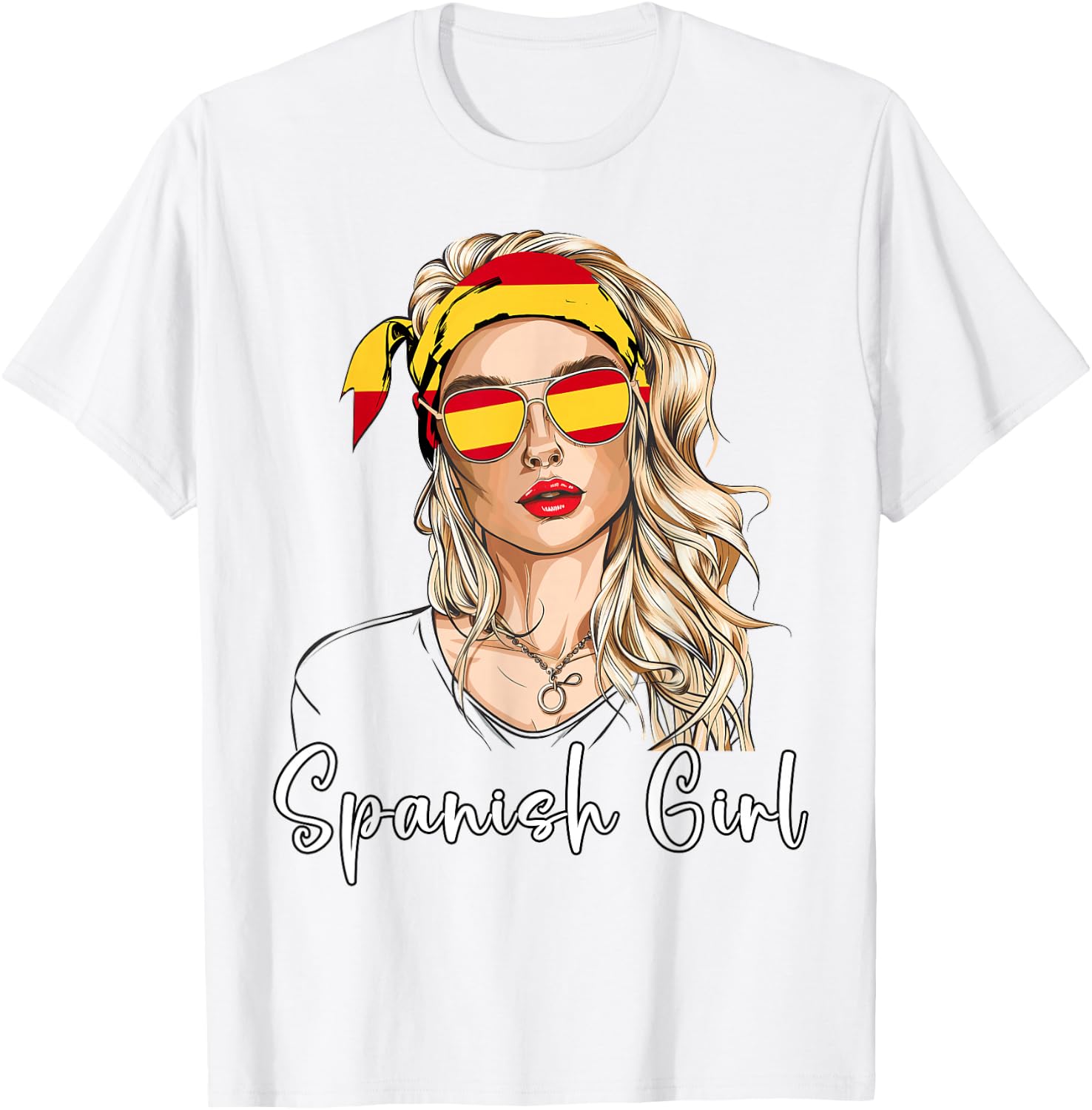 Spanish Flag Outfit for Woman Products Girl Spain T-Shirt - T-Shirt | White