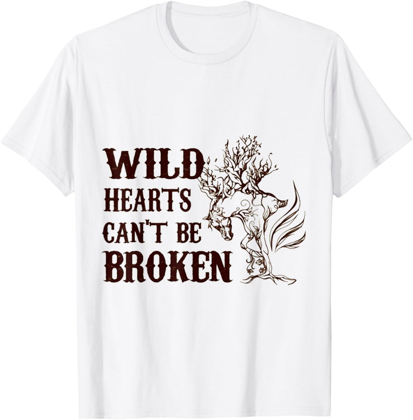 Horse Wild Hearts Can't Be Broken T-Shirt - T-Shirt | White