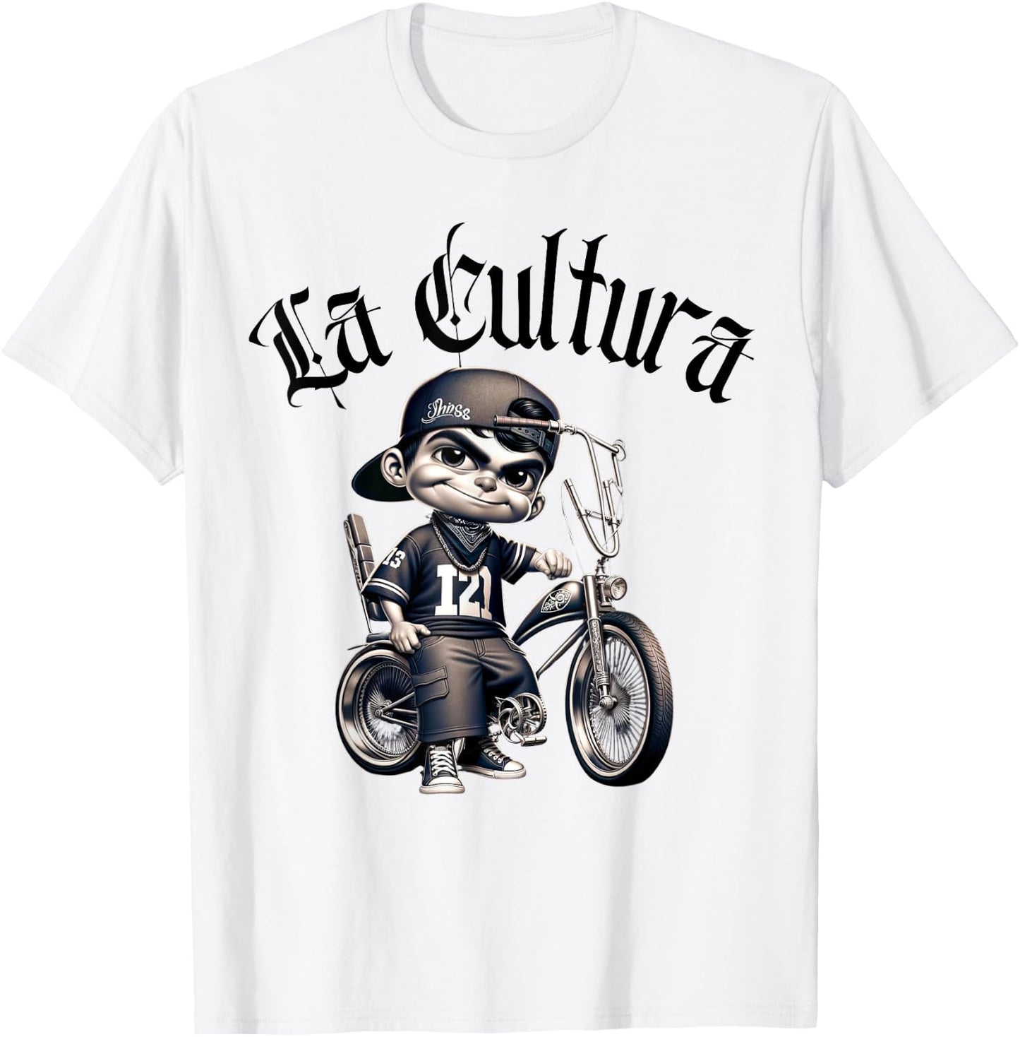 Chicano Mexican Hispanic Bike Show Lowrider Bike La Cultura T-Shirt - T-Shirt | White