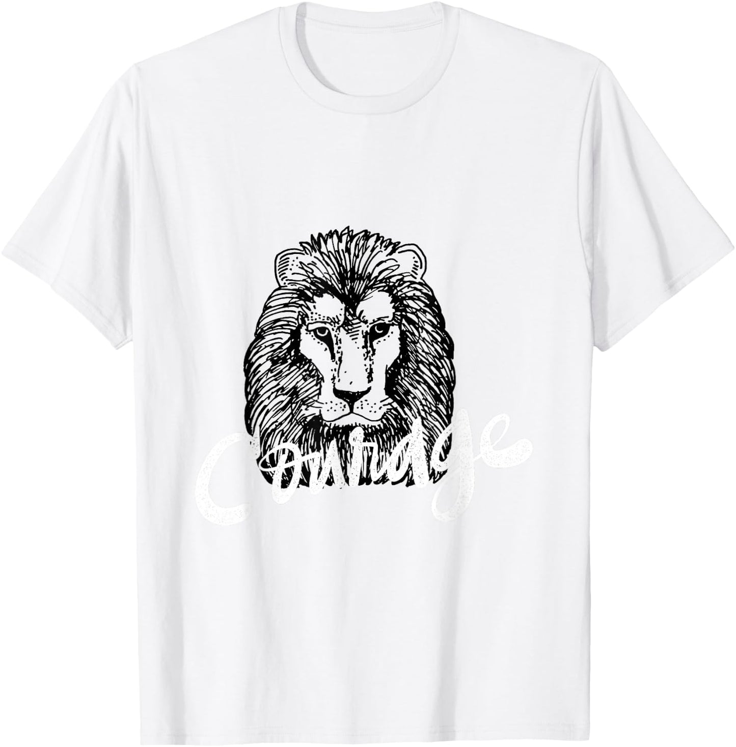 Lion Head Courage T-Shirt - T-Shirt | White
