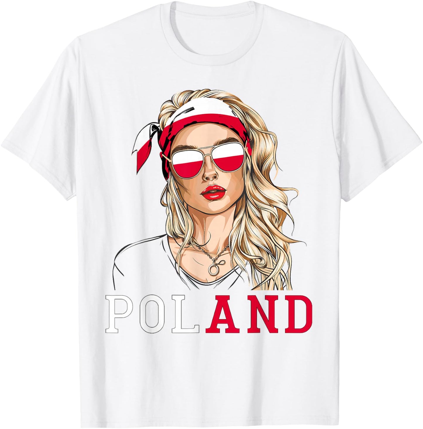 Polish Flag Outfit for Woman Products Uniform Poland T-Shirt - T-Shirt | White