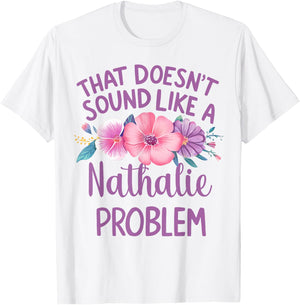 NATHALIE Personalized Cute Flower Girls NATHALIE Name T-Shirt - T-Shirt | White