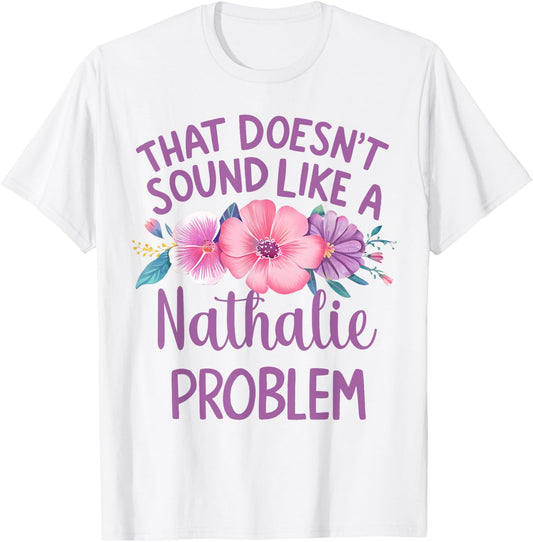 NATHALIE Personalized Cute Flower Girls NATHALIE Name T-Shirt - T-Shirt | White