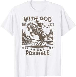 Cowboy Bible Scripture Verse Western Jesus For Faith T-Shirt - T-Shirt | White