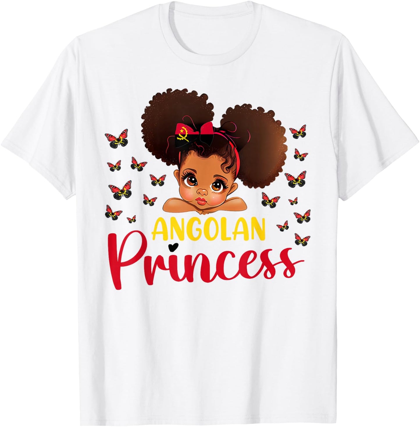 Angolan Princess Angola for Black Girls Kids T-Shirt - T-Shirt | White