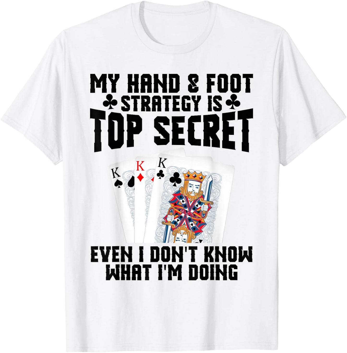 Hand&Foot Score Queen Card Game Set Player Hand and Foot T-Shirt - T-Shirt | White