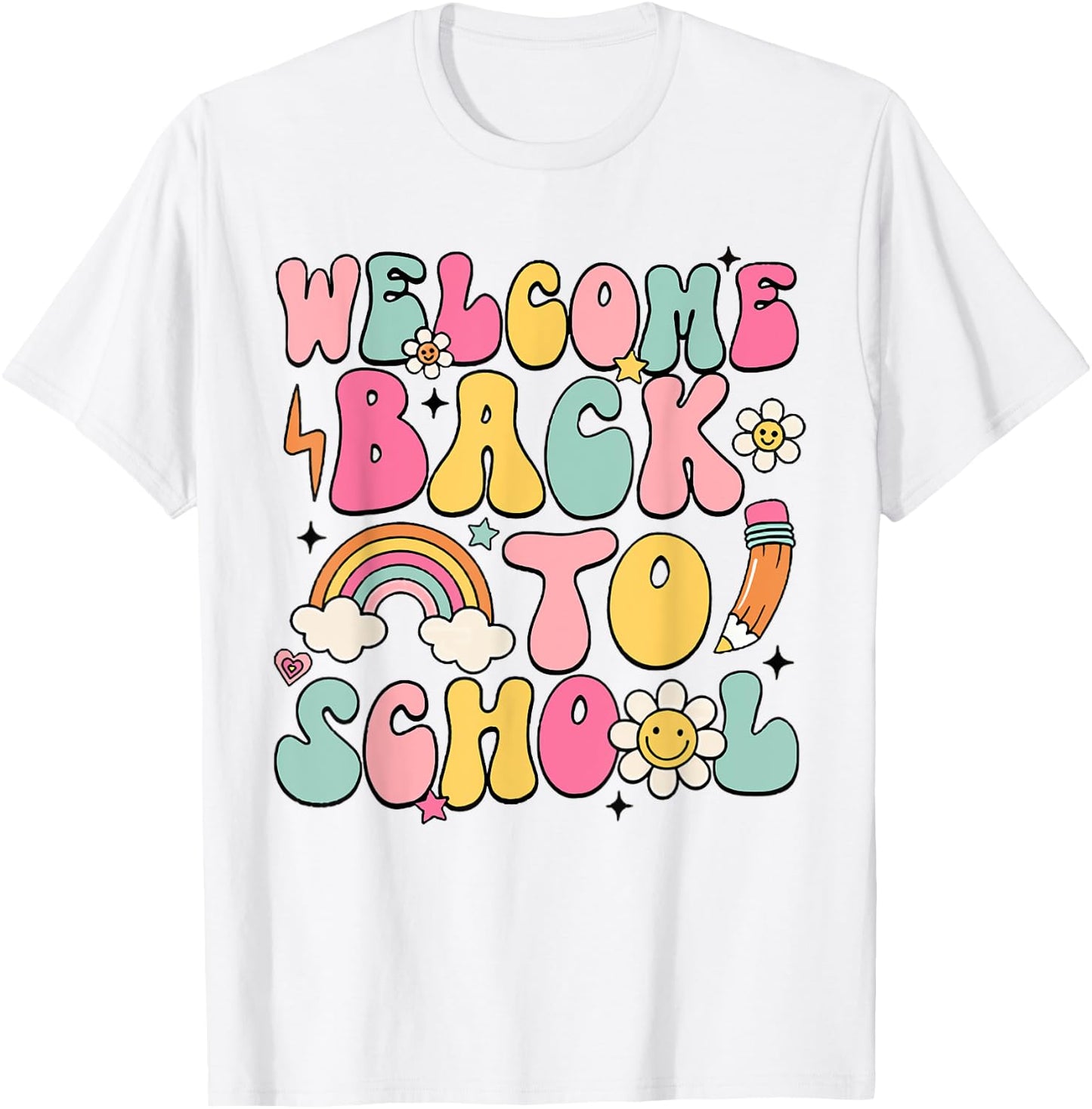Retro Welcome Back to School Teacher Appreciation Boys Girls T-Shirt - T-Shirt | White