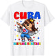 Cuba Dabbing Girl Hispanic Heritage Celebration for Kids T-Shirt - T-Shirt | White
